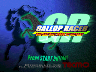 Gallop Racer title screen for Playstation